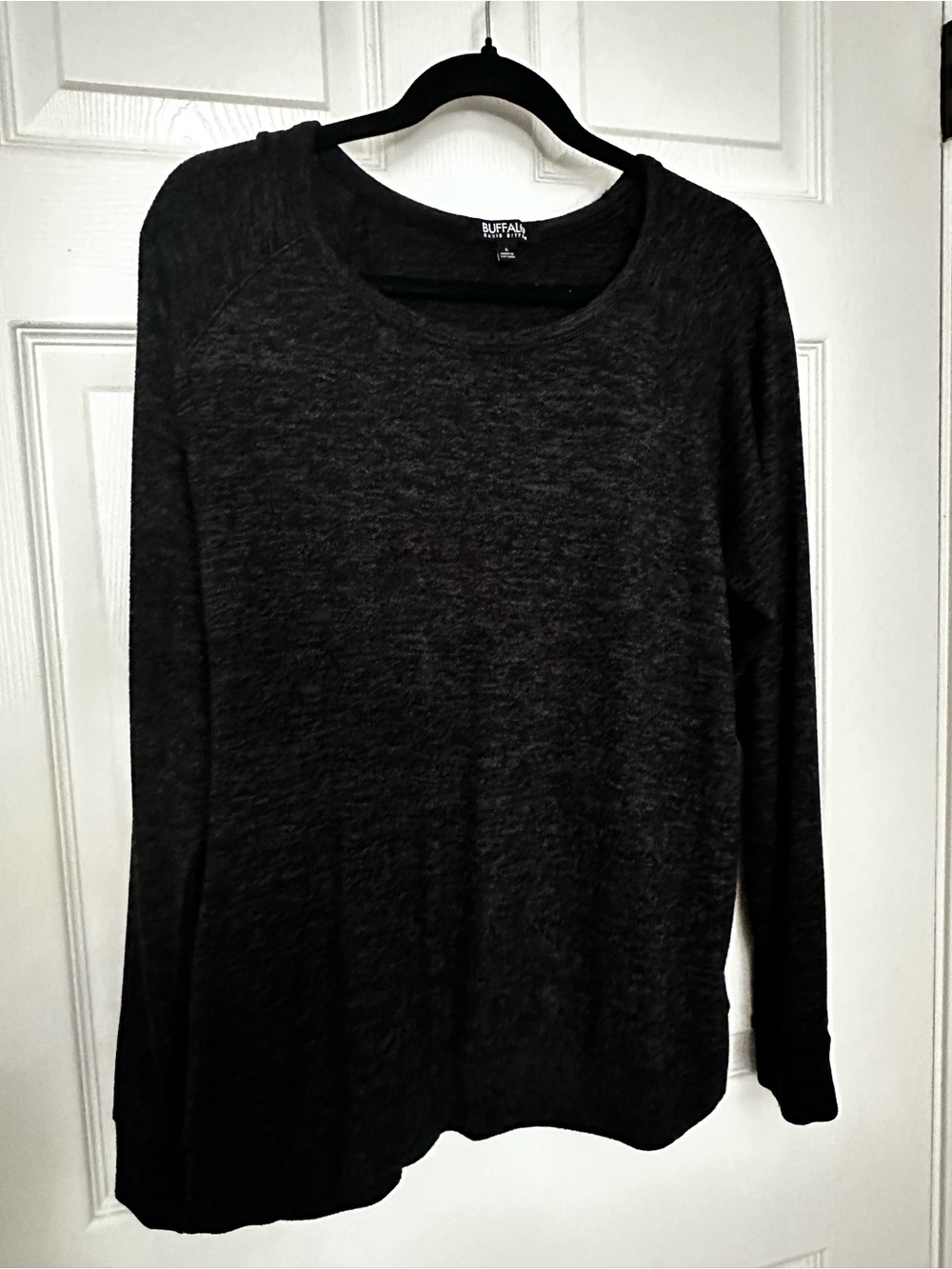 Buffalo David Bitton Charcoal Crewneck Long Sleeve Top